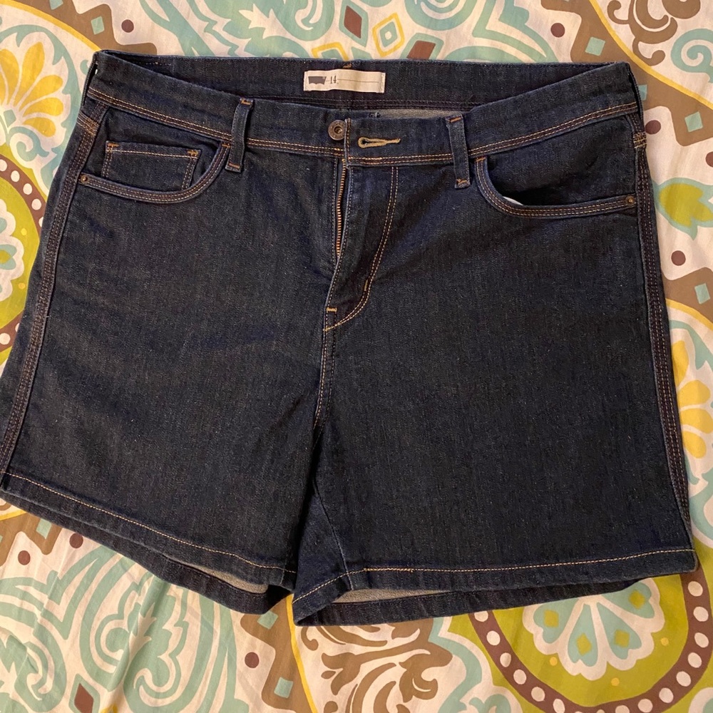 Blue denim shorts